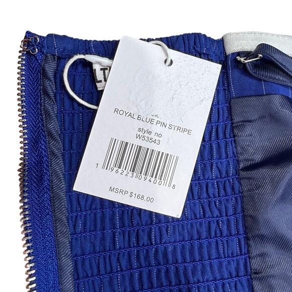 Walter Baker Tanvi Strapless Bustier Top Pinstripe Blue - Picture 8 of 11